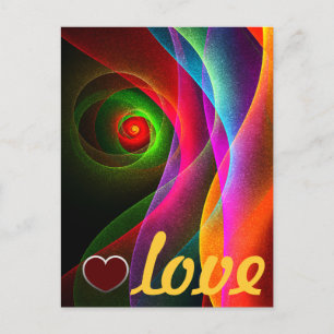 Rood Groen Sinaasappel Modern Abstract Kunstpatroo Briefkaart