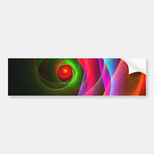 Rood Groen Sinaasappel Modern Abstract Kunstpatroo Bumpersticker