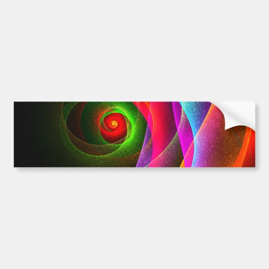 Rood Groen Sinaasappel Modern Abstract Kunstpatroo Bumpersticker (Voorkant)