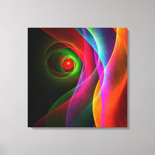 Rood Groen Sinaasappel Modern Abstract Kunstpatroo Canvas Afdruk (Voorkant)