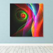 Rood Groen Sinaasappel Modern Abstract Kunstpatroo Canvas Afdruk (Insitu (Houten vloer))