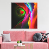 Rood Groen Sinaasappel Modern Abstract Kunstpatroo Canvas Afdruk (Insitu (Woonkamer))