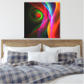 Rood Groen Sinaasappel Modern Abstract Kunstpatroo Canvas Afdruk (Insitu (Slaapkamer))