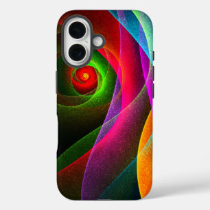 Rood Groen Sinaasappel Modern Abstract Kunstpatroo iPhone 16 Hoesje