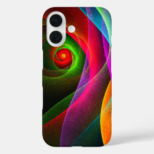 Rood Groen Sinaasappel Modern Abstract Kunstpatroo iPhone 16 Hoesje