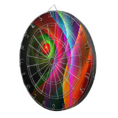 Rood Groen Sinaasappel Modern Abstract Kunstpatroo Dartbord (Voorkant Rechts)