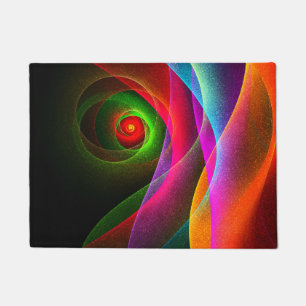 Rood Groen Sinaasappel Modern Abstract Kunstpatroo Deurmat