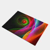 Rood Groen Sinaasappel Modern Abstract Kunstpatroo Deurmat (Schuin)