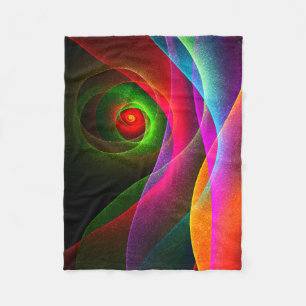 Rood Groen Sinaasappel Modern Abstract Kunstpatroo Fleece Deken