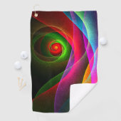 Rood Groen Sinaasappel Modern Abstract Kunstpatroo Golfhanddoek (Insitu)