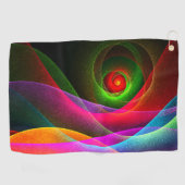 Rood Groen Sinaasappel Modern Abstract Kunstpatroo Golfhanddoek (Horizontaal)