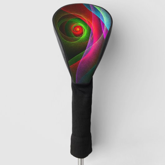 Rood Groen Sinaasappel Modern Abstract Kunstpatroo Golfheadcover (Voorkant)