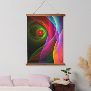 Rood Groen Sinaasappel Modern Abstract Kunstpatroo Hangend Wandkleed