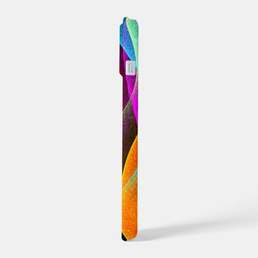 Rood Groen Sinaasappel Modern Abstract Kunstpatroo iPhone 15 Case (Linkerkant)