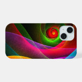 Rood Groen Sinaasappel Modern Abstract Kunstpatroo iPhone 15 Case (Achterkant horizontaal)