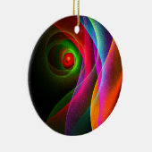 Rood Groen Sinaasappel Modern Abstract Kunstpatroo Keramisch Ornament (Rechts)