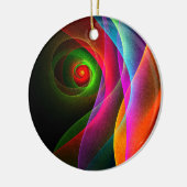 Rood Groen Sinaasappel Modern Abstract Kunstpatroo Keramisch Ornament (Links)