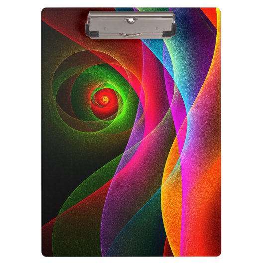 Rood Groen Sinaasappel Modern Abstract Kunstpatroo Klembord (Voorkant)