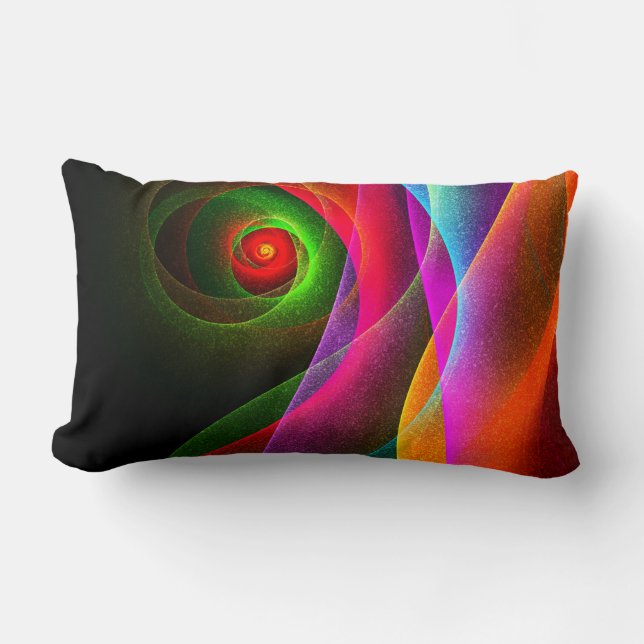 Rood Groen Sinaasappel Modern Abstract Kunstpatroo Kussen (Voorkant)