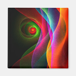 Rood Groen Sinaasappel Modern Abstract Kunstpatroo Magneet