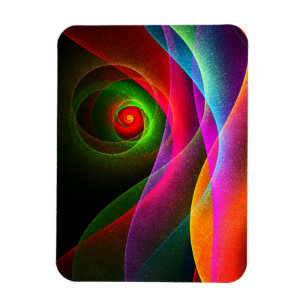 Rood Groen Sinaasappel Modern Abstract Kunstpatroo Magneet