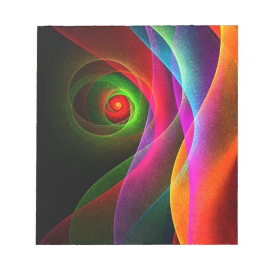 Rood Groen Sinaasappel Modern Abstract Kunstpatroo Notitieblok (Voorkant)