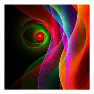 Rood Groen Sinaasappel Modern Abstract Kunstpatroo Perfect Poster