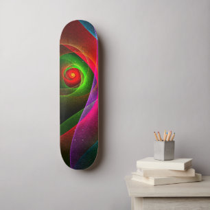 Rood Groen Sinaasappel Modern Abstract Kunstpatroo Persoonlijk Skateboard