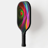 Rood Groen Sinaasappel Modern Abstract Kunstpatroo Pickleball Paddle (Links)
