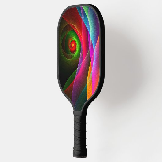 Rood Groen Sinaasappel Modern Abstract Kunstpatroo Pickleball Paddle (Links)