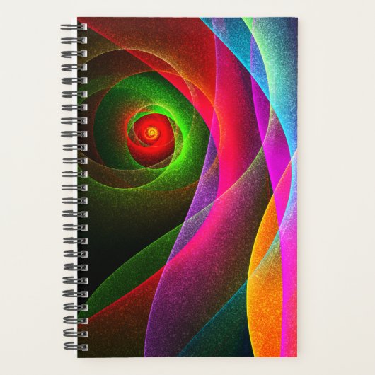 Rood Groen Sinaasappel Modern Abstract Kunstpatroo Planner (Voorkant)
