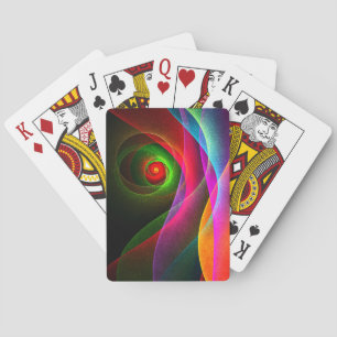 Rood Groen Sinaasappel Modern Abstract Kunstpatroo Pokerkaarten
