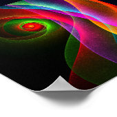 Rood Groen Sinaasappel Modern Abstract Kunstpatroo Poster (Hoek)
