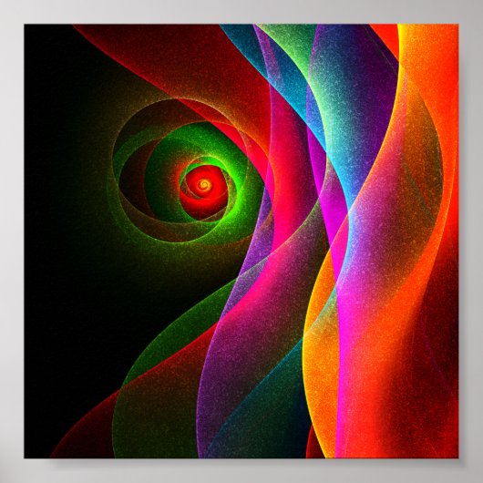 Rood Groen Sinaasappel Modern Abstract Kunstpatroo Poster (Voorkant)
