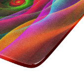 Rood Groen Sinaasappel Modern Abstract Kunstpatroo Snijplank (Hoek)