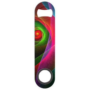 Rood Groen Sinaasappel Modern Abstract Kunstpatroo Speed Flessenopener