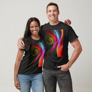 Rood Groen Sinaasappel Modern Abstract Kunstpatroo T-shirt