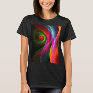 Rood Groen Sinaasappel Modern Abstract Kunstpatroo T-shirt