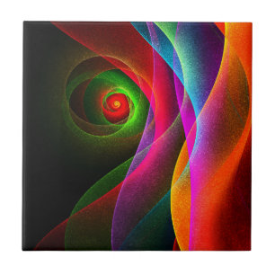 Rood Groen Sinaasappel Modern Abstract Kunstpatroo Tegeltje