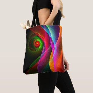 Rood Groen Sinaasappel Modern Abstract Kunstpatroo Tote Bag