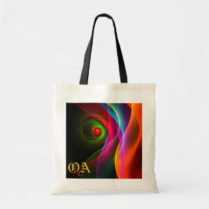 Rood Groen Sinaasappel Modern Abstract Kunstpatroo Tote Bag