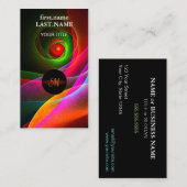 Rood Groen Sinaasappel Modern Abstract Kunstpatroo Visitekaartje (Voorkant / Achterkant)