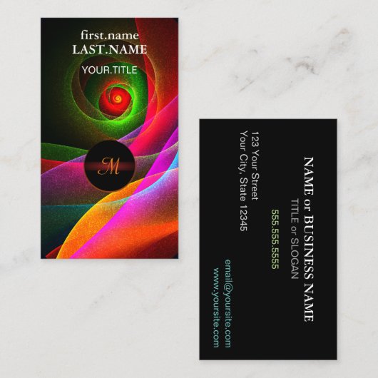 Rood Groen Sinaasappel Modern Abstract Kunstpatroo Visitekaartje (Voorkant / Achterkant)