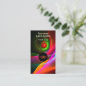 Rood Groen Sinaasappel Modern Abstract Kunstpatroo Visitekaartje (Staand voorkant)