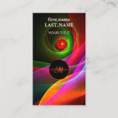 Rood Groen Sinaasappel Modern Abstract Kunstpatroo Visitekaartje (Voorkant)