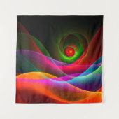 Rood Groen Sinaasappel Modern Abstract Kunstpatroo Wandkleed (Voorkant (horizontaal))