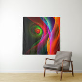 Rood Groen Sinaasappel Modern Abstract Kunstpatroo Wandkleed (In situ)