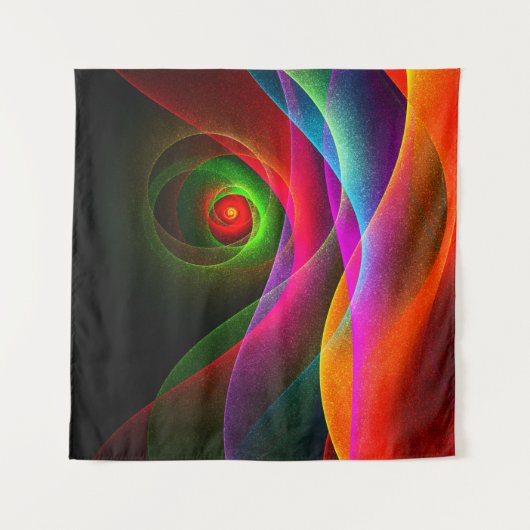 Rood Groen Sinaasappel Modern Abstract Kunstpatroo Wandkleed (Voorkant)