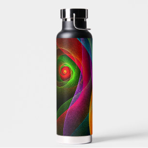 Rood Groen Sinaasappel Modern Abstract Kunstpatroo Waterfles