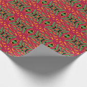 Rood Groen Sinaasappel Zwart Cross Deco Patroon Gi Cadeaupapier (Hoek)